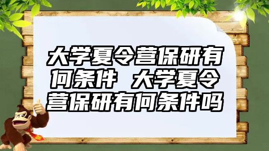 大學(xué)夏令營保研有何條件 大學(xué)夏令營保研有何條件嗎