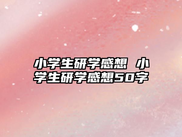 小學(xué)生研學(xué)感想 小學(xué)生研學(xué)感想50字