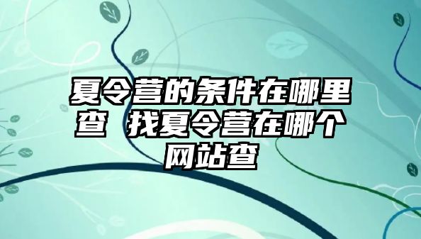 夏令營的條件在哪里查 找夏令營在哪個網(wǎng)站查