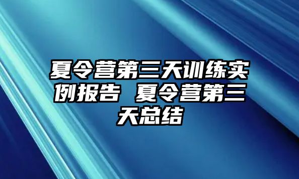 夏令營第三天訓(xùn)練實例報告 夏令營第三天總結(jié)