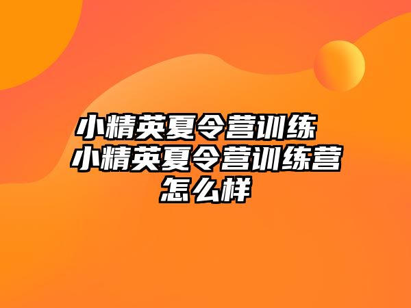 小精英夏令營訓(xùn)練 小精英夏令營訓(xùn)練營怎么樣