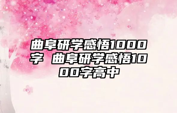 曲阜研學(xué)感悟1000字 曲阜研學(xué)感悟1000字高中