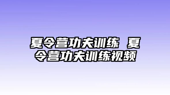 夏令營功夫訓練 夏令營功夫訓練視頻