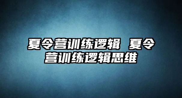 夏令營訓(xùn)練邏輯 夏令營訓(xùn)練邏輯思維