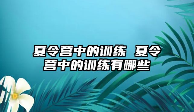 夏令營中的訓練 夏令營中的訓練有哪些