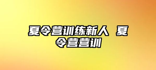 夏令營(yíng)訓(xùn)練新人 夏令營(yíng)營(yíng)訓(xùn)