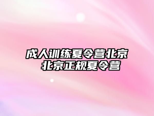 成人訓練夏令營北京 北京正規(guī)夏令營