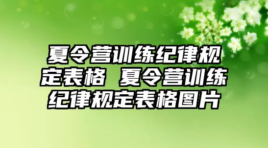 夏令營(yíng)訓(xùn)練紀(jì)律規(guī)定表格 夏令營(yíng)訓(xùn)練紀(jì)律規(guī)定表格圖片