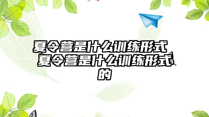 夏令營(yíng)是什么訓(xùn)練形式 夏令營(yíng)是什么訓(xùn)練形式的