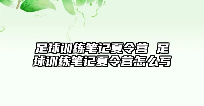 足球訓(xùn)練筆記夏令營(yíng) 足球訓(xùn)練筆記夏令營(yíng)怎么寫(xiě)