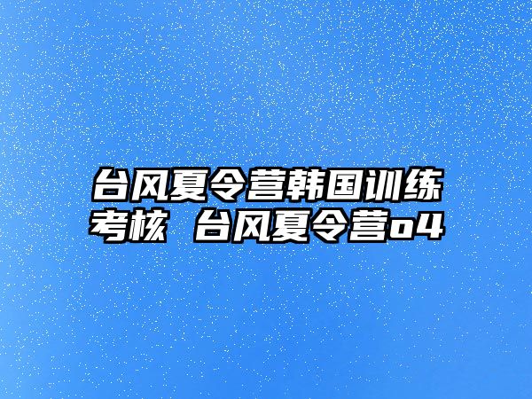 臺(tái)風(fēng)夏令營韓國訓(xùn)練考核 臺(tái)風(fēng)夏令營o4