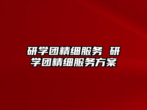 研學(xué)團(tuán)精細(xì)服務(wù) 研學(xué)團(tuán)精細(xì)服務(wù)方案