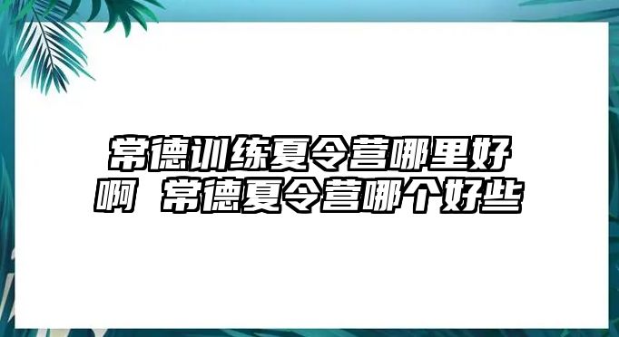 常德訓(xùn)練夏令營(yíng)哪里好啊 常德夏令營(yíng)哪個(gè)好些