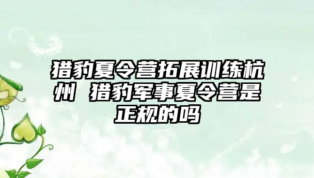 獵豹夏令營拓展訓(xùn)練杭州 獵豹軍事夏令營是正規(guī)的嗎