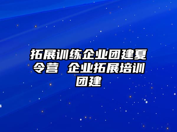 拓展訓(xùn)練企業(yè)團(tuán)建夏令營 企業(yè)拓展培訓(xùn)團(tuán)建