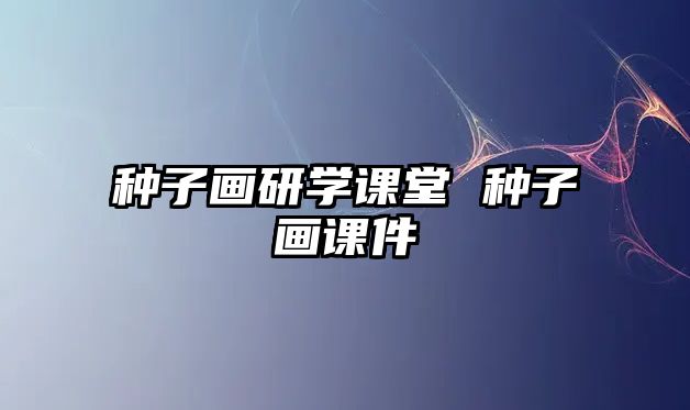 種子畫研學(xué)課堂 種子畫課件