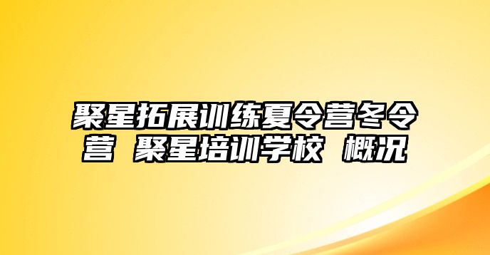 聚星拓展訓(xùn)練夏令營冬令營 聚星培訓(xùn)學(xué)校 概況