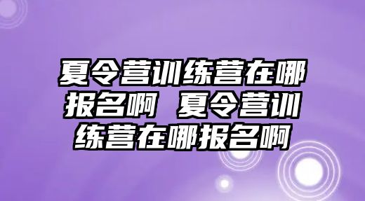 夏令營訓(xùn)練營在哪報名啊 夏令營訓(xùn)練營在哪報名啊