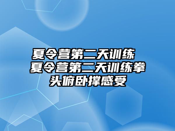 夏令營第二天訓練 夏令營第二天訓練拳頭俯臥撐感受